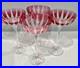 Ajka Lausanne Cranberry Pink Cased Cut To Clear Saucer Champagnes Set Of 6