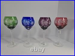 Ajka Marsala Wine Hock Glasses Crystal Clear Bohemia Hungary Set Of 4