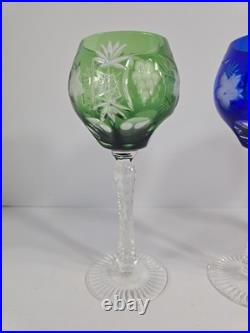 Ajka Marsala Wine Hock Glasses Crystal Clear Bohemia Hungary Set Of 4