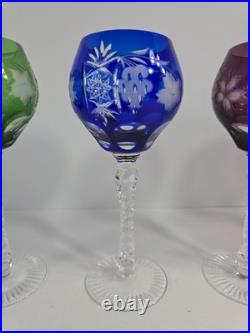 Ajka Marsala Wine Hock Glasses Crystal Clear Bohemia Hungary Set Of 4