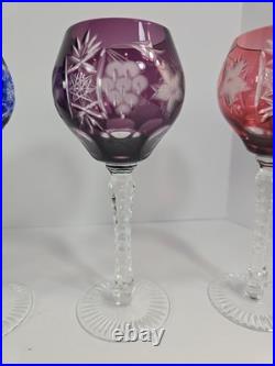 Ajka Marsala Wine Hock Glasses Crystal Clear Bohemia Hungary Set Of 4