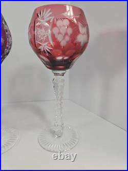 Ajka Marsala Wine Hock Glasses Crystal Clear Bohemia Hungary Set Of 4