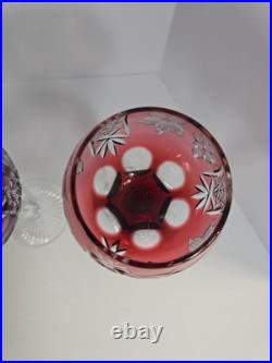 Ajka Marsala Wine Hock Glasses Crystal Clear Bohemia Hungary Set Of 4