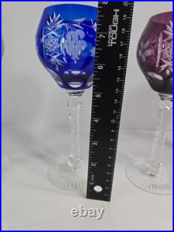 Ajka Marsala Wine Hock Glasses Crystal Clear Bohemia Hungary Set Of 4