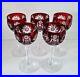 Ajka Ruby Red Lead Crystal Wine Hock Glasses Set of 5, Used, Price reduced