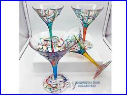 Amalfi Martini Glasses Set Of Four Hand Painted Venetian Glassware