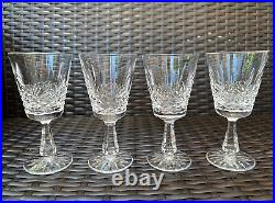 Amazing Set of 4 WATERFORD CRYSTAL Kenmare (Cut) Claret Wine Glasses MINT