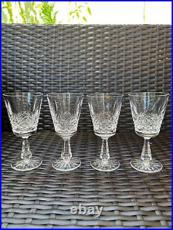 Amazing Set of 4 WATERFORD CRYSTAL Kenmare (Cut) Claret Wine Glasses MINT