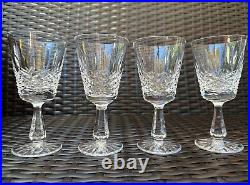 Amazing Set of 4 WATERFORD CRYSTAL Kenmare (Cut) Claret Wine Glasses MINT