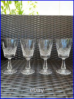 Amazing Set of 4 WATERFORD CRYSTAL Kenmare (Cut) Claret Wine Glasses MINT