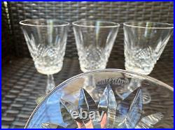 Amazing Set of 4 WATERFORD CRYSTAL Kenmare (Cut) Claret Wine Glasses MINT