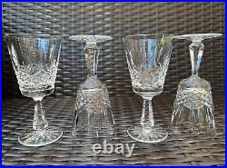 Amazing Set of 4 WATERFORD CRYSTAL Kenmare (Cut) Claret Wine Glasses MINT