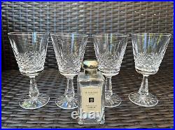 Amazing Set of 4 WATERFORD CRYSTAL Kenmare (Cut) Claret Wine Glasses MINT