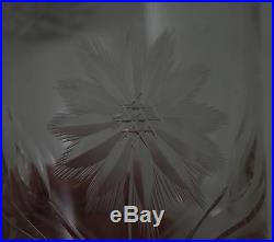 American Brilliant Cut Crystal Set Of 8 Tumblers, Poinsettia, Cut Bottom