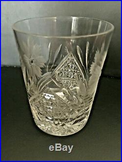 American Brilliant Period Cut Glass ABP Pitcher 6 Matching Glasses Set Crystal