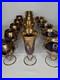 Amethyst glass and crystal goblets With Heavy Gold Plate