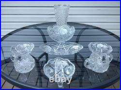 Anchor Hocking Wexford Vintage Crystal Glassware Set 8 pc