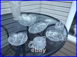 Anchor Hocking Wexford Vintage Crystal Glassware Set 8 pc