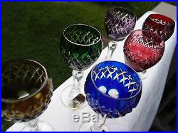 Anna Hutte vintage cordial wine glasses goblets handcut bleikristall, set of 12