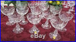 Antique 1960's TIFFIN SOVEREIGN Crystal Stemware Glass set 60 Pc Beautiful