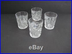 Antique American Brilliant Period Cut Crystal 8 oz Rock Glasses Set of 4