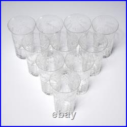 Antique Cut Crystal Small Tumblers Set of 10 Grape Garland Motif Unsigned 3.75h