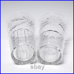 Antique Cut Crystal Small Tumblers Set of 10 Grape Garland Motif Unsigned 3.75h