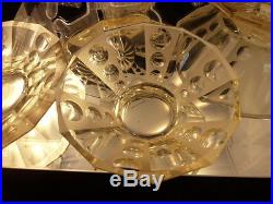 Antique Cut Glass Old Crystal Vintage Set Of 26 Pieces Moser Yellow