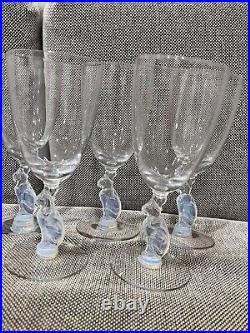 Antique Deco Douglas Nash for Libbey Silhouette Line Cat Set of 9 Goblet Glasses