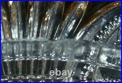 Antique EAPG Clear Crystal Gold Trim Sheaf Of Wheat & Button Star 4pc Table Set