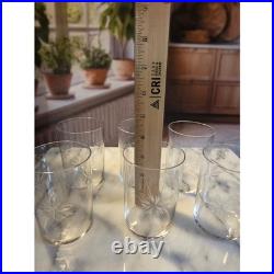 Antique Etched Starburst Crystal Glasses with Silver Schott Jenae glass holders