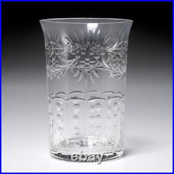 Antique Fine Cut Crystal Tumblers Set of 8 Grape Garland Motif Unsigned 4h