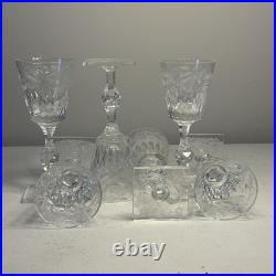 Antique Hawkes Gravic Fruit Goblets Square Base Cut Crystal set of 6