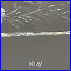 Antique Hawkes Gravic Fruit Goblets Square Base Cut Crystal set of 6