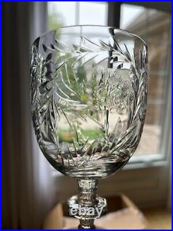 Antique Set 6 Libbey Rock Sharpe Paisley Steam 1015 Water Wine Goblets