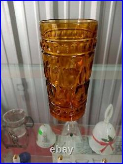 Antique Vintage Amber Glassware Goblet Set Of 12