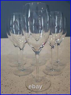 Antique Vintage Set 6 VAL ST LAMBERT VSL Crystal Wine Glass Sherry Cordials 7.5