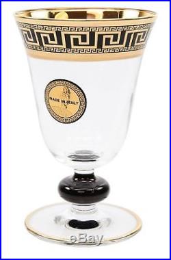 ArtDecor Greek Key, 30 Oz 7-pc Wine Glasses Goblets Crystal Decanter Set