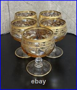 Arte Italica Vetro Gold Baroque Goblet Glasses. Set Of 6 Excellent Condition