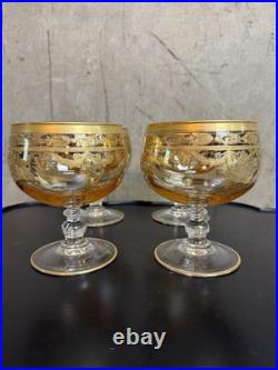 Arte Italica Vetro Gold Baroque Goblet Glasses. Set Of 6 Excellent Condition
