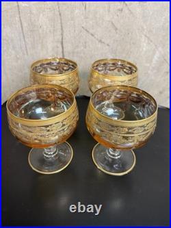 Arte Italica Vetro Gold Baroque Goblet Glasses. Set Of 6 Excellent Condition