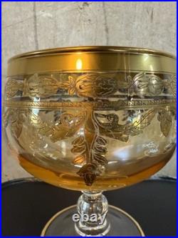 Arte Italica Vetro Gold Baroque Goblet Glasses. Set Of 6 Excellent Condition