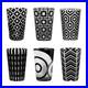 Artel Graphic Collection Crystal Tumblers Black Clear Set 6 Highball Glasses