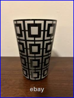 Artel Graphic Collection Crystal Tumblers Black Clear Set 6 Highball Glasses