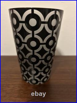 Artel Graphic Collection Crystal Tumblers Black Clear Set 6 Highball Glasses