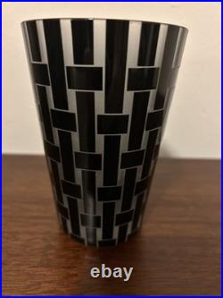 Artel Graphic Collection Crystal Tumblers Black Clear Set 6 Highball Glasses