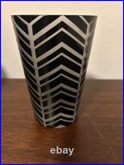 Artel Graphic Collection Crystal Tumblers Black Clear Set 6 Highball Glasses