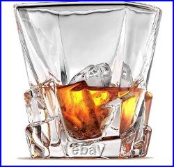 Ashcroft 5 Piece Whiskey Bourbon Scotch Decanter Set Crystal Ice Cube Design