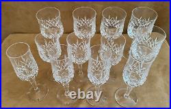 Atlantis Moselle Wine Cut Lead Crystal Goblets & Flutes set of 12 pc champagne