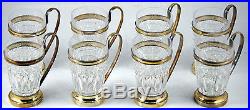 Austrian Silver-Mounted Cut-Crystal Set of Glasses/Cups (8 p.)